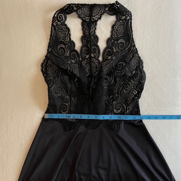 Glydons, Vintage Black Lace Racerback Nightgown - Picture 14 of 15